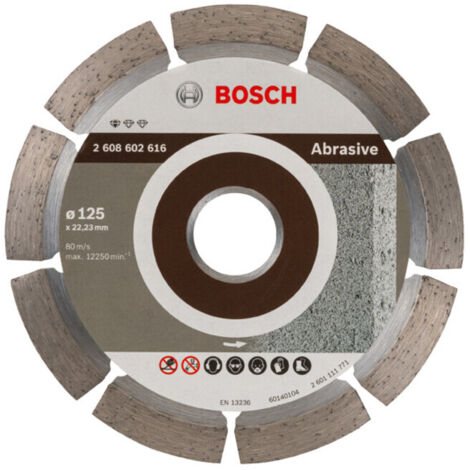 Disque à tronçonner diamanté Standard for Abrasive Bosch 125x22,23x1,6x10 mm 2608602616