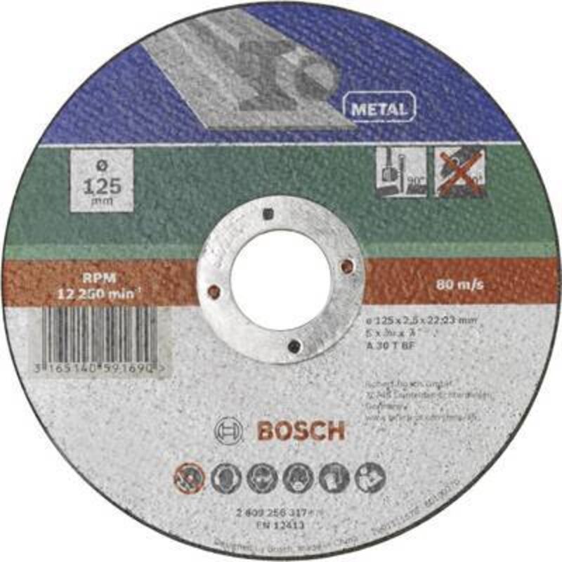Bosch 2609256317 Disque À Tronçonner À Moyeu Déporté Pour Métaux Diamètre 125 Mm Diamètre D'Alésage 22/23 Epaisseur 2,5 Mm