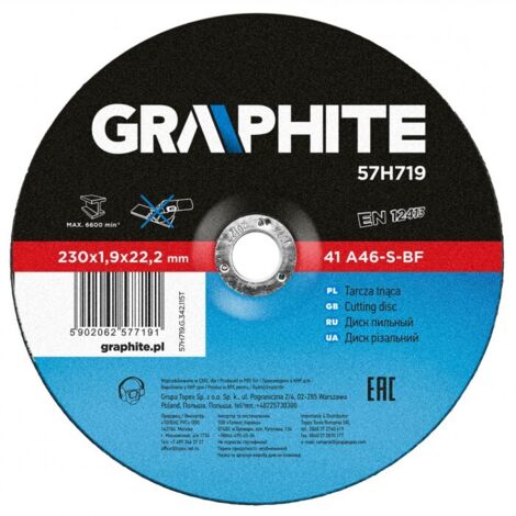 Disque à tronçonner en graphite 230 mm - Coupe rapide et sûre