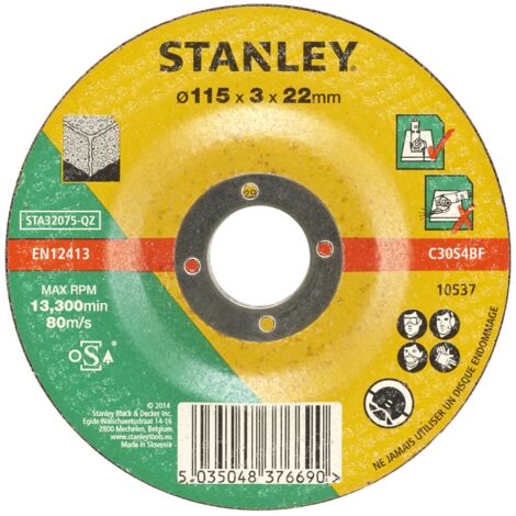 Disque à tronçonner en maçonnerie ø 115 mm. STANLEY STA32075-QZ