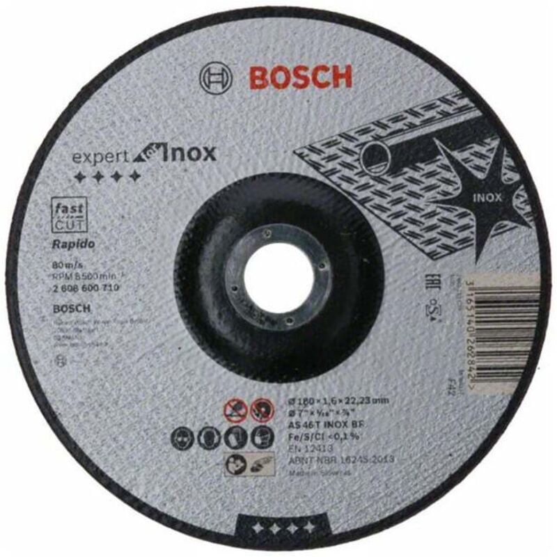 Bosch - Disque à tronçonner pro Stainless Steel and Metal 180 x 1,6 x 22,23 mm - 2608600710