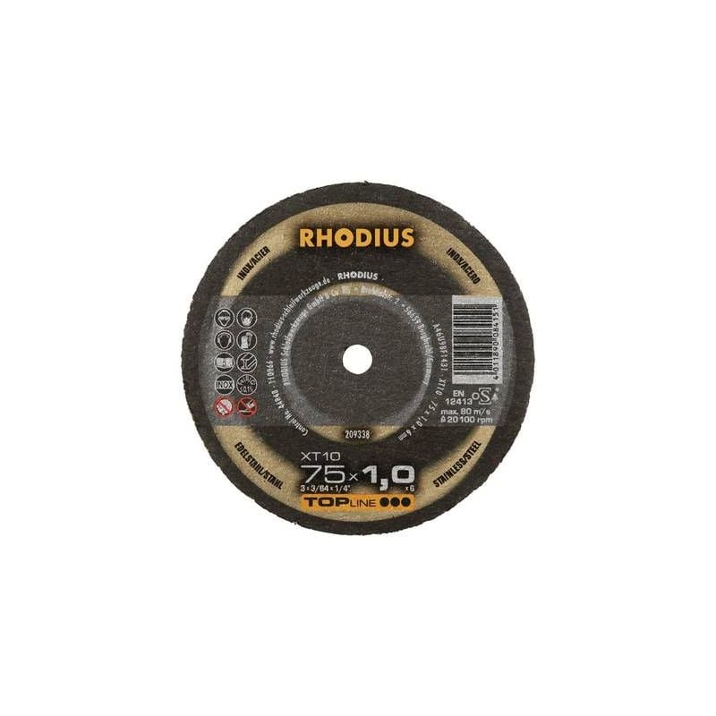 Rhodius - disque à tronçonner droit XT10 mini 209338 75 mm 6 mm 1 pc(s)