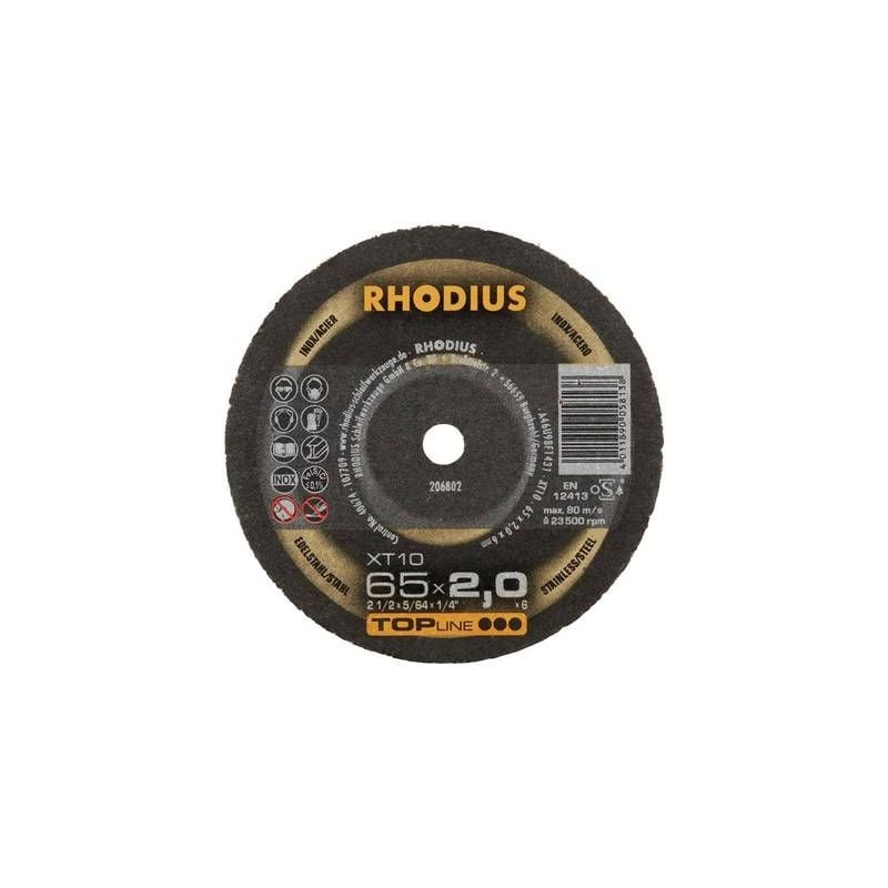 Rhodius - disque à tronçonner droit XT10 mini 206802 65 mm 6 mm 1 pc(s)