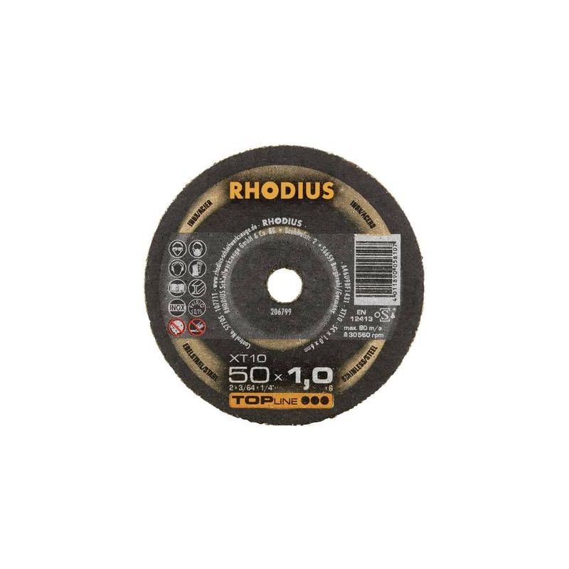 Disque à tronçonner droit Rhodius XT10 mini 206799 50 mm 6 mm 1 pc(s)