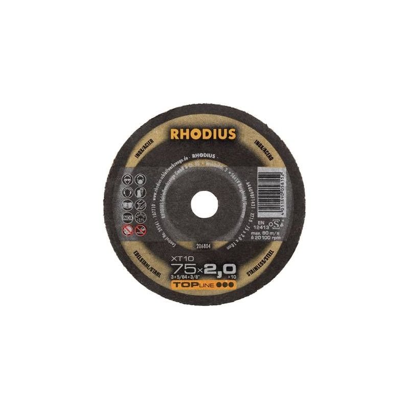 Rhodius - disque à tronçonner droit XT10 mini 206804 75 mm 10 mm 1 pc(s)
