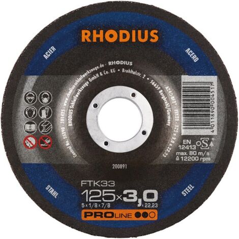 DISQUE À TRONÇONNER FTK33 ACIER RHODIUS - 125 - 3 - 22,23 - 42-DÉPORTÉ 200891