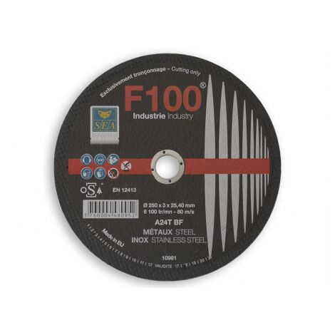 Disque à tronçonner inox 125X1.6X22.23mm F100 SEA