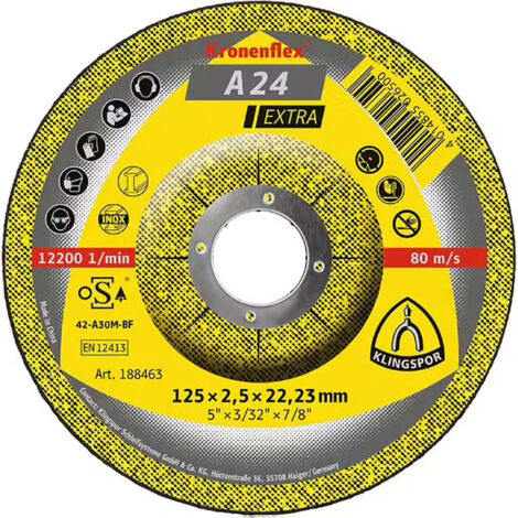 Disque à tronçonner Klingspor a 24 extra 125 mm flexible couronne