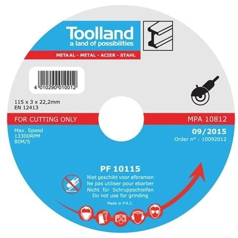 DISQUE À TRONÇONNER - MÉTAL - 230 MM VELLEMAN PF10230