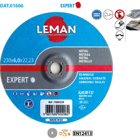Disque à tronçonner métal Ébarbage Expert ø 230 Alésage 22,23 Ep. 6mm Déporté F27 Boite de 10
