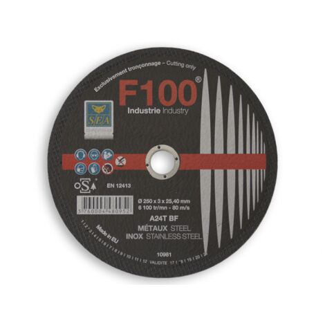 Disque à tronçonner métaux Acier Ø 250x3mm SEA