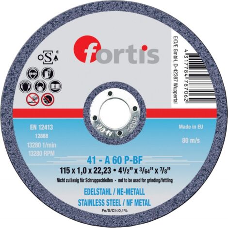 Disque à tronconner métaux / inox125x1,0mm FORTIS