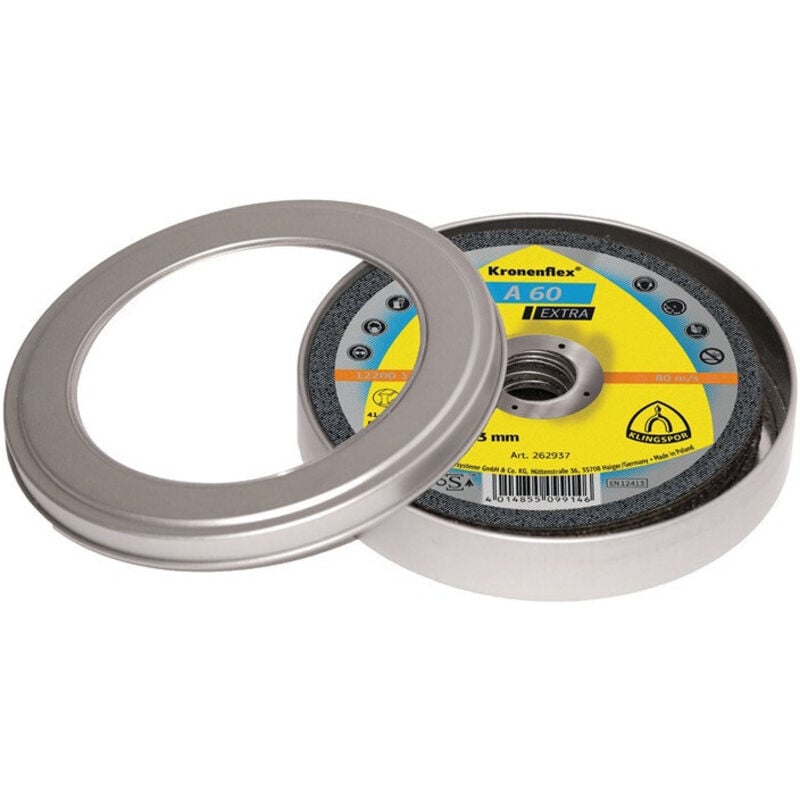 Disque à tronçonner a 60 Extra D125x1mm droit inox perçage 22,23mm 10pcs/boîte Klingspor Par 5)