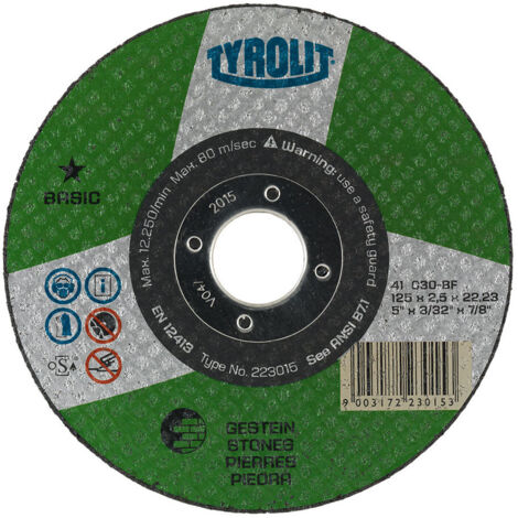Disque à tronçonner pompé Ø115x2,5x22,23 C30S BF 223025 Tyrolit