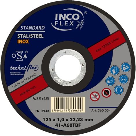 Disque à tronçonner pour métaux INCOFLEX 125 x 1,0 x 22,2 mm