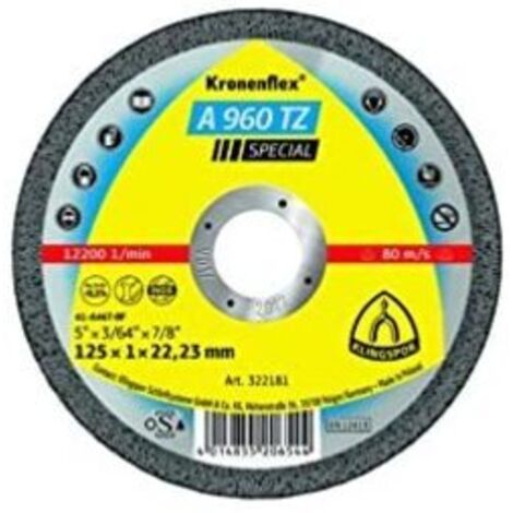 Disque à tronçonner pour métaux KLINGSPOR 125 mm x 1,0 mm x 22,2 mm A960 TZ Spécial