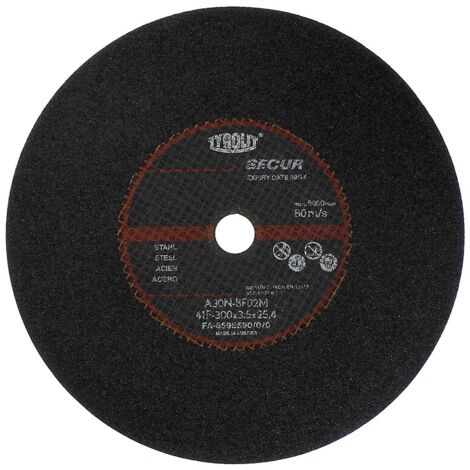 Disque à tronçonner Premium moyeu plat coupe inox Ø 300 épaisseur 2,5 mm alésage 25,4 mm - TYROLIT