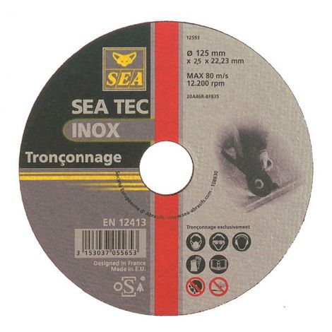 Disque à tronçonner Pro Inox 125x2,5mm SEA