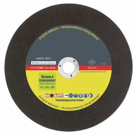 Disque à tronçonner Saint-Marcouf P-Pro pour acier/inox Ø230mm ep 2mm - boîte de 25