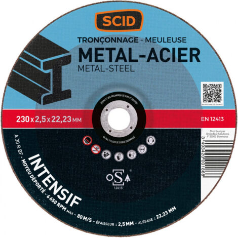 Disque à tronçonner usage fréquent métaux  ø (mm) 230