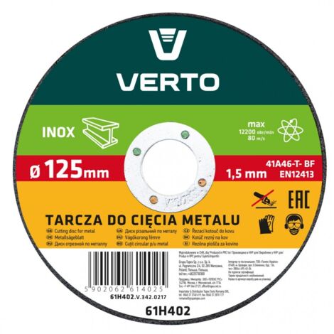 Disque à tronçonner Verto Metal 125 mm - coupe rapide et sûre
