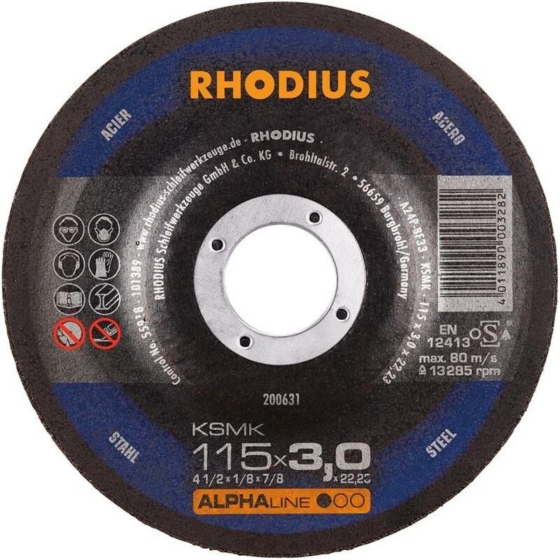 Rhodius - Disque de coupe ksmk 125 x 3,0mm coudé (Par 25)