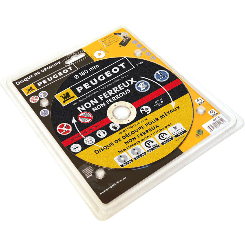Disque à tronçonner diam. 180 mm - Métaux non fer Usage Non ferreux , Diamètre 180 mm, Epaisseur du fer 22,2 mm,