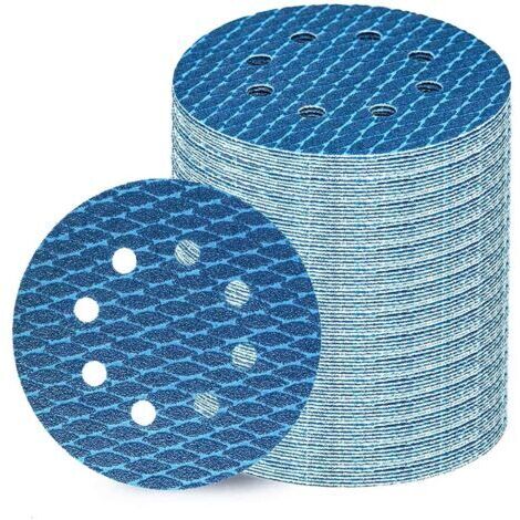 Disque Abrasif 125mm 80pcs, Disque Poncage/à Poncer 125mm avec 8 Grains (P180), Idéal pour Ponceuse Excentrique 125 mm