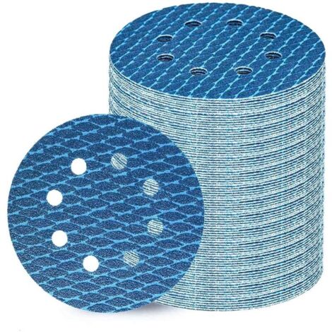 Disque Abrasif 125mm 80pcs, Disque Poncage/à Poncer 125mm avec 8 Grains (P180), Idéal pour Ponceuse Excentrique 125 mm