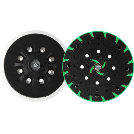 Disque Abrasif 150mm, Plateau de Ponçage Disque Ponceuse 150mm Ponçage de Tampons D'Interface pour Ponceuses Excentriques, Ponceuses Bosch, Boucle Festool, Vert