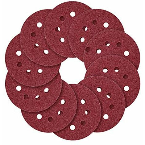 Disque abrasif 225 mm 25 pièces ponceuse orbitale ronde avec 10 trous feuille poncée pour polir la ponceuse circulaire grain 120 abrasif pour poncer la poussière