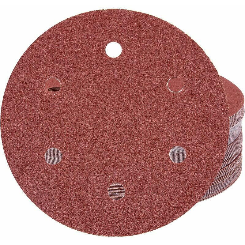 Disque abrasif 225 mm 6 trous Disques auto-agrippants, 30 pcs P40/P60/P80/P120/P240/P320 Tampons de papier abrasif ronds pour ponceuse à cloison