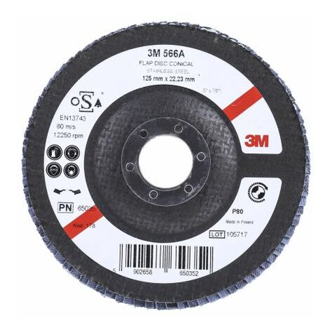 Disque abrasif 3M PN65026 566A, P80, Ø 125mm, par 1 ( Prix pour 1 )