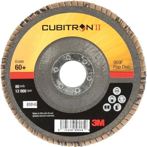 Disque abrasif à lamelles 3M™ Cubitron™ II 969F. 125x22 mm. Grain 40+. Plat boîte de 10 - 3M FRANCE