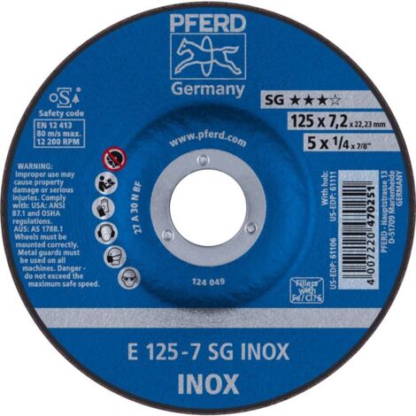 Disque abrasif A30NSG V2A125x7,2mm gekr. Pferd