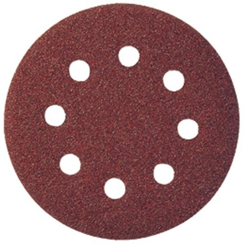 Disque abrasif adhésif gls 5 125mm K.80 pour bois/métal Corindon Nb de trous : 8 (Par 25)