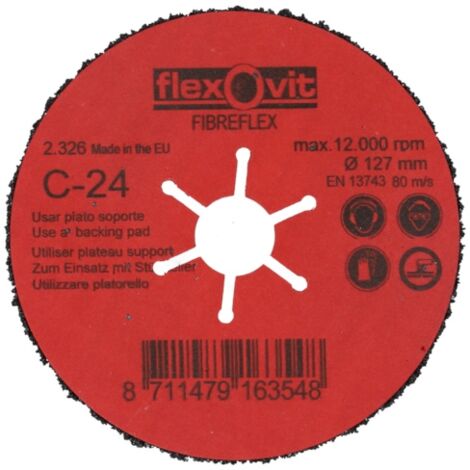 Disque abrasif appliqué FIBREFLEX - Ø125 mm - Grain 24 - FLEXOVIT