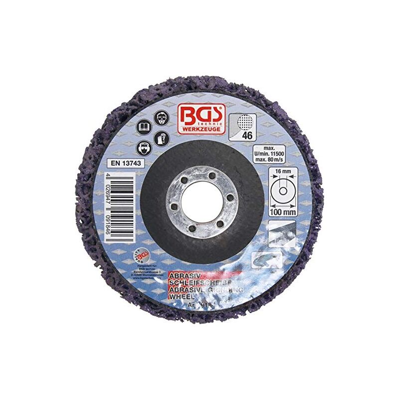 Bgs 9184 disque abrasif bleu ø 100 mm perçage 16 mm