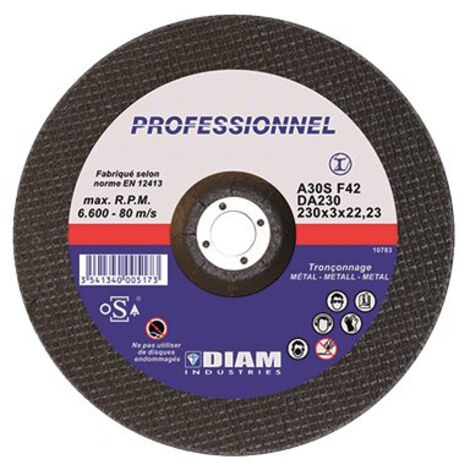 DISQUE ABRASIF DIAM INDUSTRIE ACIER D300MM EP.3,5MM - DA30020