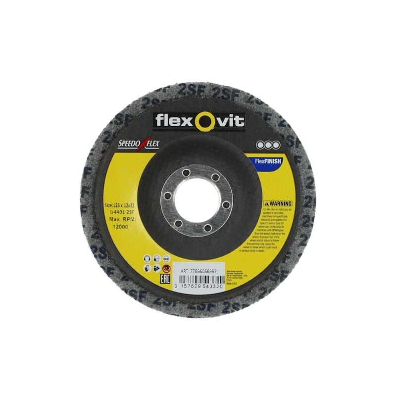 Disque abrasif incorporé flexfinish - Ø125 mm - Grain 4 (fin) Flexovit