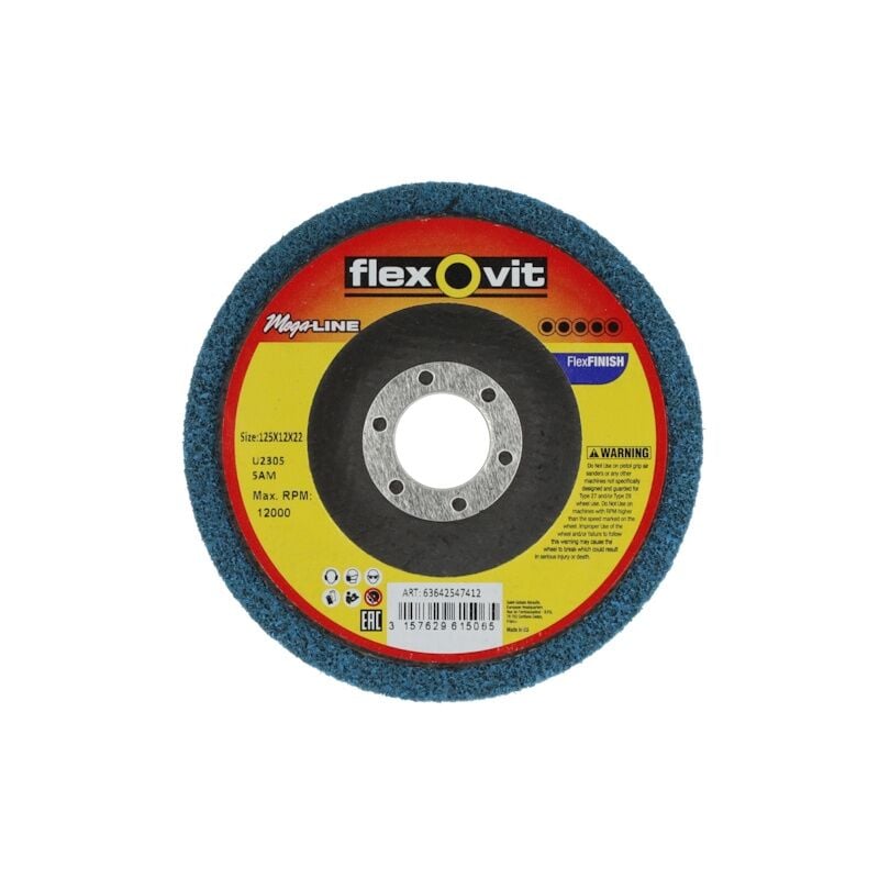 Disque abrasif incorporé mega-line flexfinish - Ø125 mm - Grain 3 (moyen) Flexovit