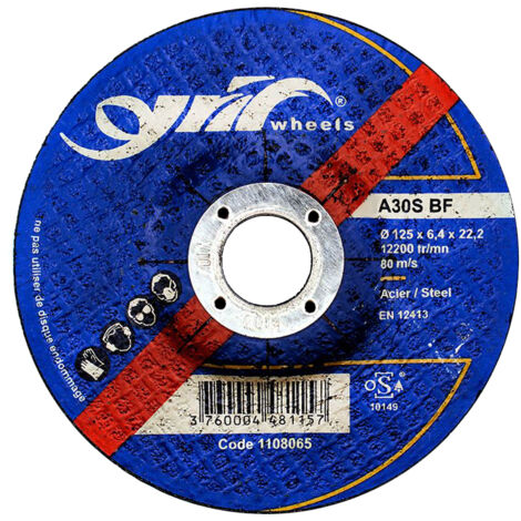Disque abrasif IRON-SHV 115 x 6.4 mm pour l’ébardage de métaux - RAM