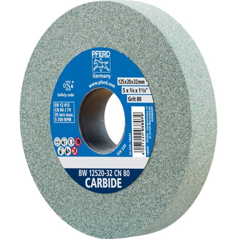 Pferd - 39009723 Meule pour touret Diamètre 125 mm ø de perçage 32 mm Verre, métal, acier 1 pc(s)