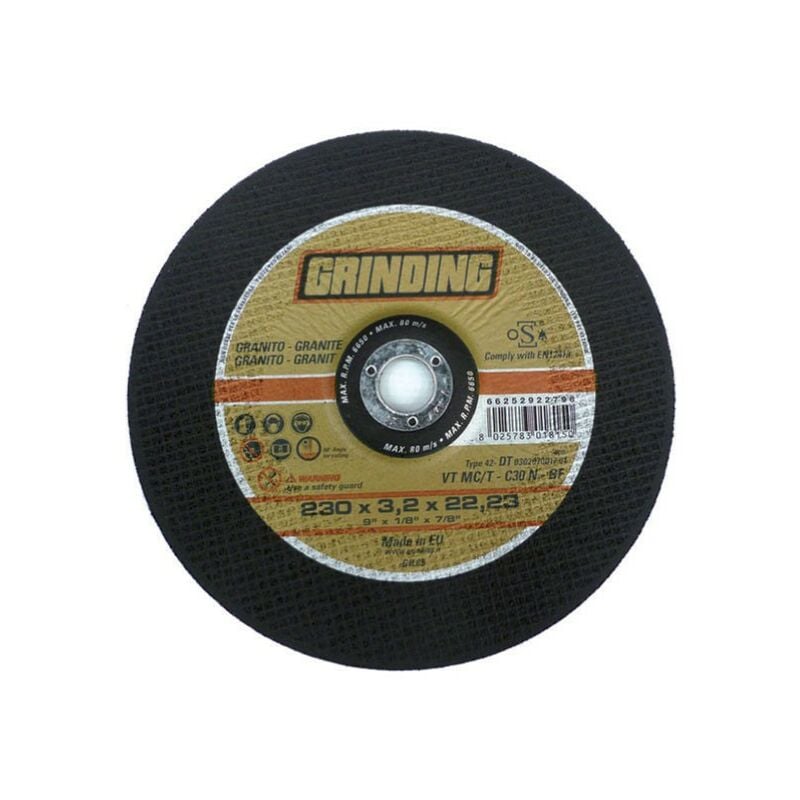 Disque abrasif pour granit vtmc/t 230x3,2x22,23f meule abrasive Salone