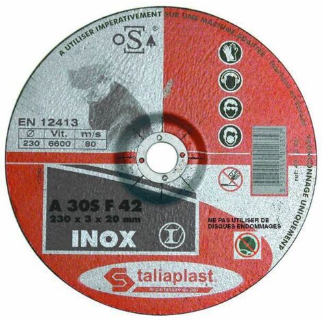 Disque abrasif pour inox - 230 mm - TALIAPLAST - 401234