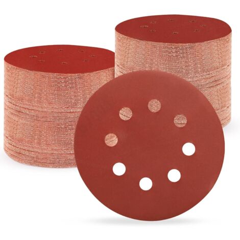 Disque abrasif velcro 5 pouces 8 trous, lot de 10, grain 1000, en oxyde d'aluminium pour ponceuse orbitale