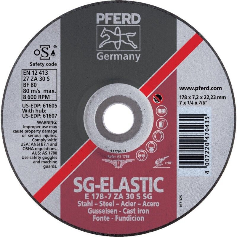Disque abrasif ZA30S sg 178x7,2mm gekr. Pferd