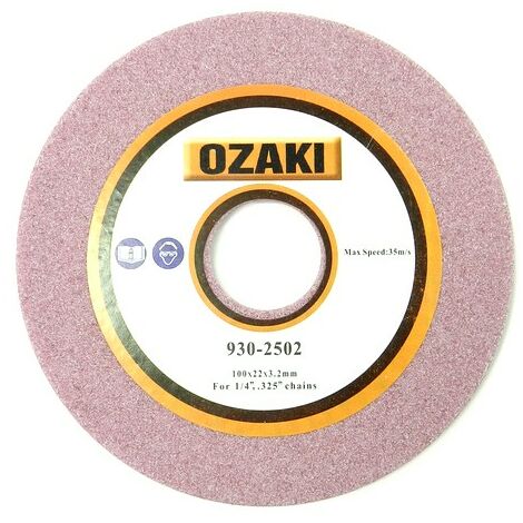 Disque affûteur pour chaîne de tronçonneuse – Compatible Sharp Boy, Sharp Master, Midi Jolly – Diamètre 100mm, Alésage 22mm, Épaisseur 3.2mm – Ozaki