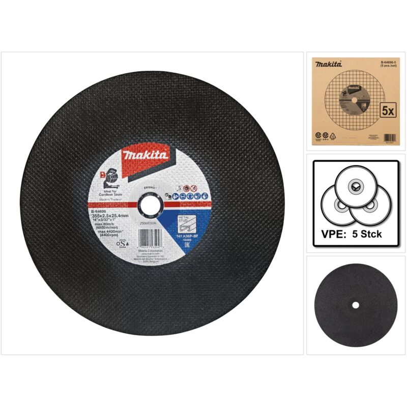 Makita - tarcza met. 355mm x 2,5mm x 25,4mm /5szt.