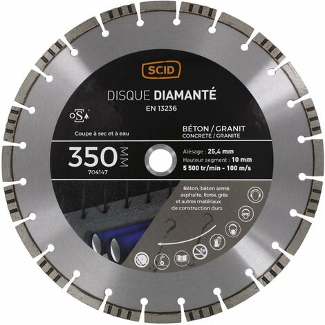 Disque diamant ventilé à tronçonner - Matériaux durs - SCID